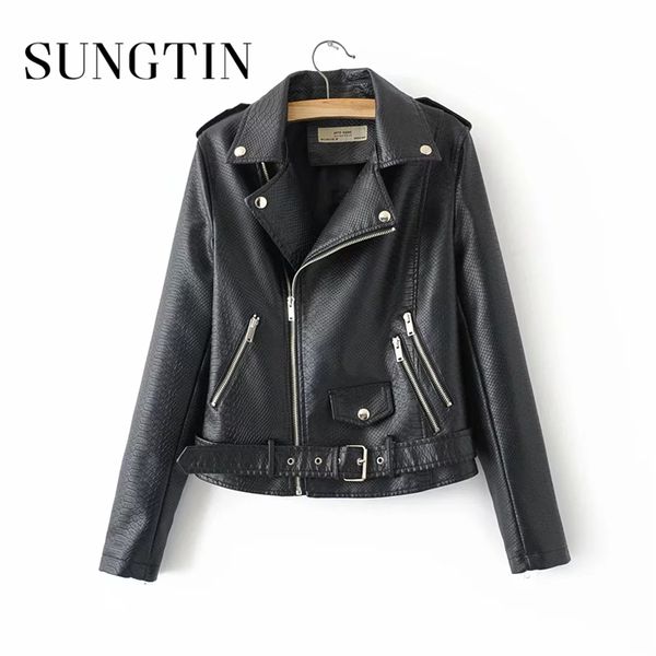 sungtin classic black motorcycle pu leather jacket autumn women soft faux leather jacket ladies zipper basic coat street outwear
sungtin classic black motorcycle pu leather jacket autumn women soft faux leather jacket ladies zipper basic coat street outwear