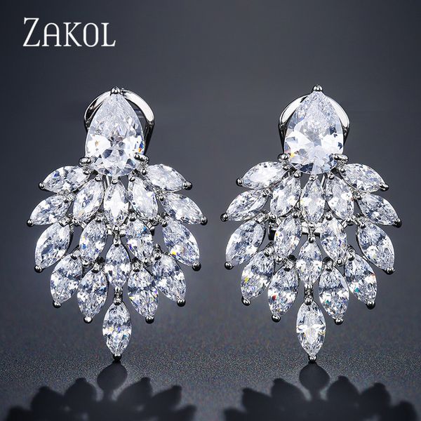 zakol fashion leaf brand bridal jewelry white cubic zirconia big green cz stud earrings for women wedding fsep4084, Golden;silver
zakol fashion leaf brand bridal jewelry white cubic zirconia big green cz stud earrings for women wedding fsep4084, Golden;silver