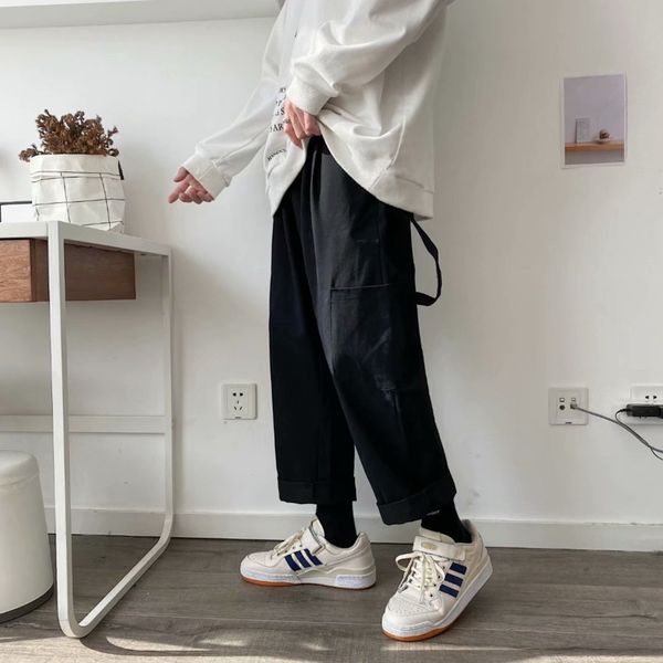 straight casual pants men's fashion solid color drawstring overalls men streetwear wild hip-hop loose trousers mens s-2xl, Black
straight casual pants men's fashion solid color drawstring overalls men streetwear wild hip-hop loose trousers mens s-2xl, Black