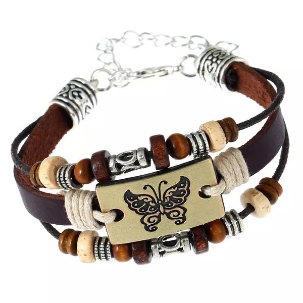 wholesale new butterfly leather bracelets multilayer handmade beads charm adjustable friendship bracelet for men women jewelry, Golden;silver
wholesale new butterfly leather bracelets multilayer handmade beads charm adjustable friendship bracelet for men women jewelry, Golden;silver