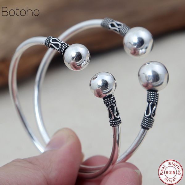 2019 wholesale s925 sterling silver bangle jewelry for female women men handmade vintage thai silver open bohemia ball bracelets, Black
2019 wholesale s925 sterling silver bangle jewelry for female women men handmade vintage thai silver open bohemia ball bracelets, Black