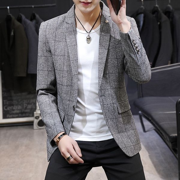 fall 2019 men checked suit young fashion handsome suit of cultivate one's morality leisure, White;black
fall 2019 men checked suit young fashion handsome suit of cultivate one's morality leisure, White;black