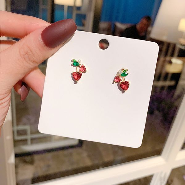 korean simple small fresh pink rhinestones love cherry silver needle earrings fashion sweet girl women accessories jewelry, Golden;silver
korean simple small fresh pink rhinestones love cherry silver needle earrings fashion sweet girl women accessories jewelry, Golden;silver