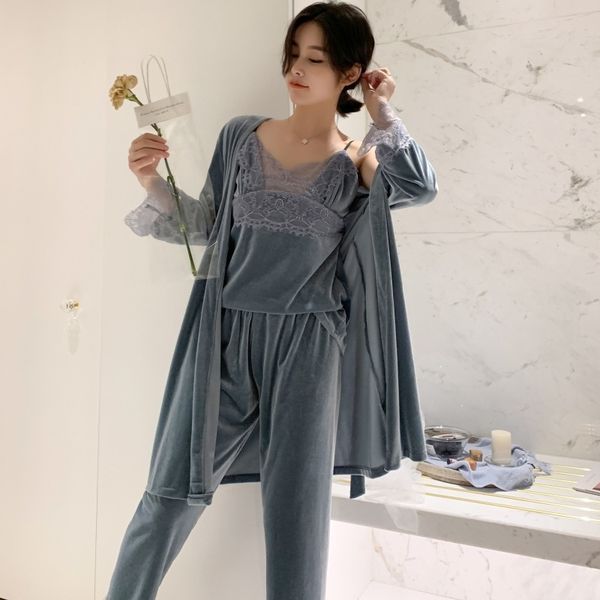 mechcitiz 3 pieces pajamas sets for women2019 winter velvet sleepwear robe pants autumn pijamas lingerie pyjamas bathrobe, Black;red
mechcitiz 3 pieces pajamas sets for women2019 winter velvet sleepwear robe pants autumn pijamas lingerie pyjamas bathrobe, Black;red