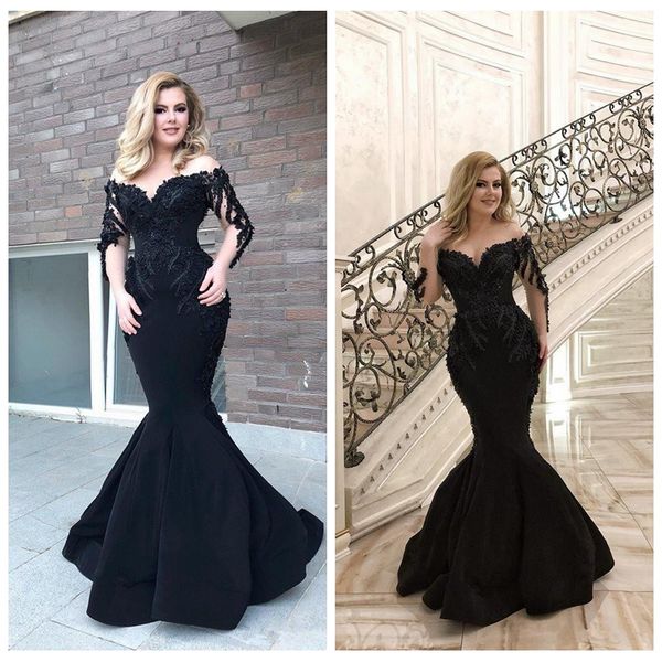 black lace appliques slim mermaid 2020 prom dresses elegant formal floor length customized evening party gowns plus size robe de soiree
black lace appliques slim mermaid 2020 prom dresses elegant formal floor length customized evening party gowns plus size robe de soiree