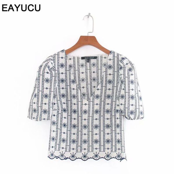 eayucu embroidery floral vintage women blouse shirt new summer cotton v neck puff sleeve chic women chemise blusas et066, White
eayucu embroidery floral vintage women blouse shirt new summer cotton v neck puff sleeve chic women chemise blusas et066, White