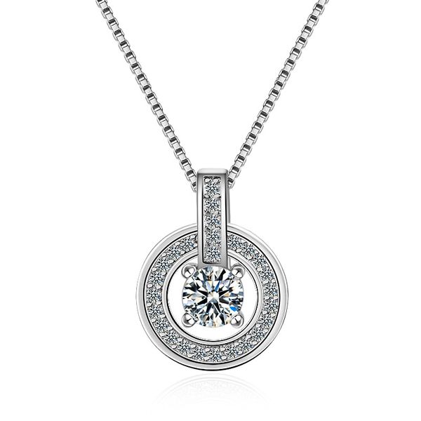 elegant hollow out round cz pendant necklace charming women's wedding clavicle chain fashion ladies party jewelry, Silver
elegant hollow out round cz pendant necklace charming women's wedding clavicle chain fashion ladies party jewelry, Silver