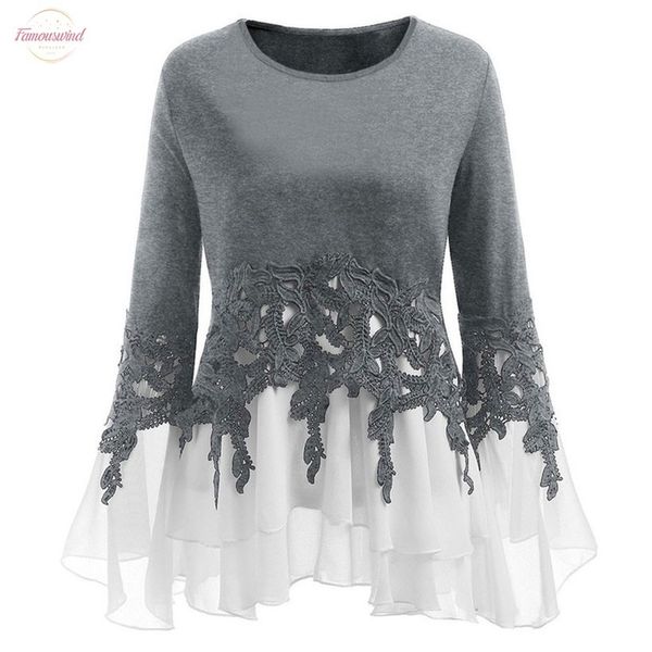 plus size fashion applique chiffon flare blouse casual winter ladies tunic female women long sleeve shirt blusas pullover, White
plus size fashion applique chiffon flare blouse casual winter ladies tunic female women long sleeve shirt blusas pullover, White