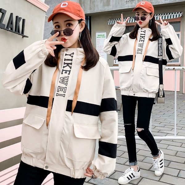 outerwear jackets long sleeve patchwork zipper jacket hooded windbreaker coats women -85, Black;brown
outerwear jackets long sleeve patchwork zipper jacket hooded windbreaker coats women -85, Black;brown