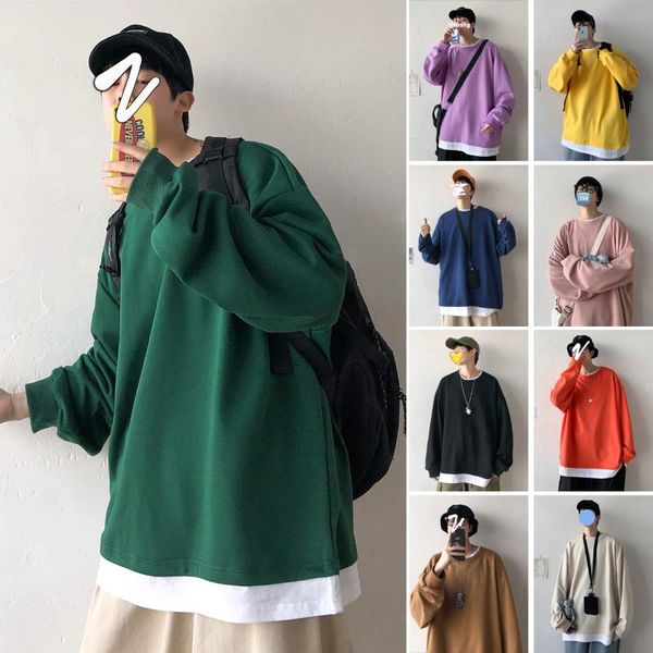 2020 new false two paper solid color hoodies male loose tide lovers round neck loose coat men's casual sweatshirt, Black
2020 new false two paper solid color hoodies male loose tide lovers round neck loose coat men's casual sweatshirt, Black