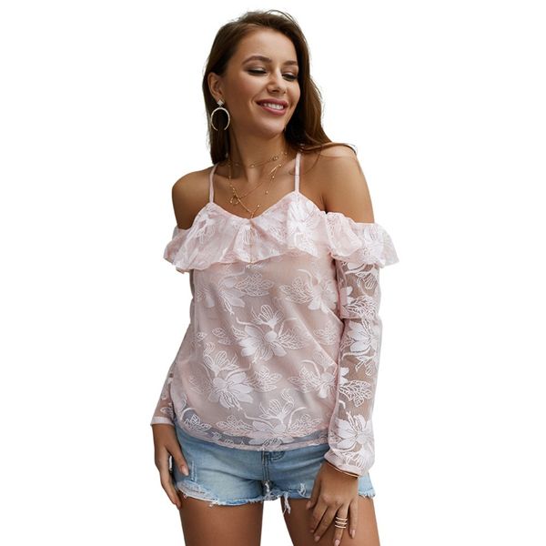 whzhm celebrity lace flower strap women blouse shirt ruffles elegant meah floral hollow out party bandage femme shirt, White
whzhm celebrity lace flower strap women blouse shirt ruffles elegant meah floral hollow out party bandage femme shirt, White