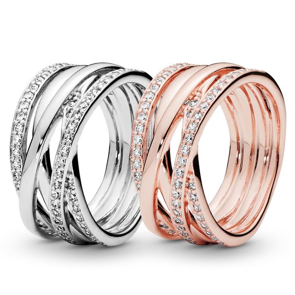 925 sterling silver sparkling & polished eternity entwined lines ring luxury designer jewelry rose gold women wedding rings with pandora box, Slivery;golden
925 sterling silver sparkling & polished eternity entwined lines ring luxury designer jewelry rose gold women wedding rings with pandora box, Slivery;golden