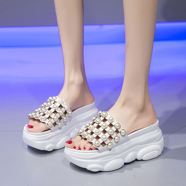 rimocy pearls wedges thick bottom sandals women summer hollow out super high heels platform slides woman chunky beach slippers, Black
rimocy pearls wedges thick bottom sandals women summer hollow out super high heels platform slides woman chunky beach slippers, Black