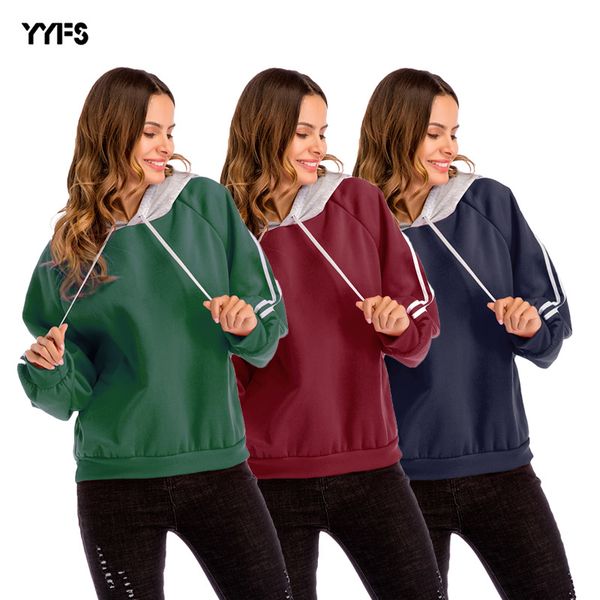 european and american womens 2020 womens color matching spring hooded sweater womens college style loose plus size hoodie, Black
european and american womens 2020 womens color matching spring hooded sweater womens college style loose plus size hoodie, Black