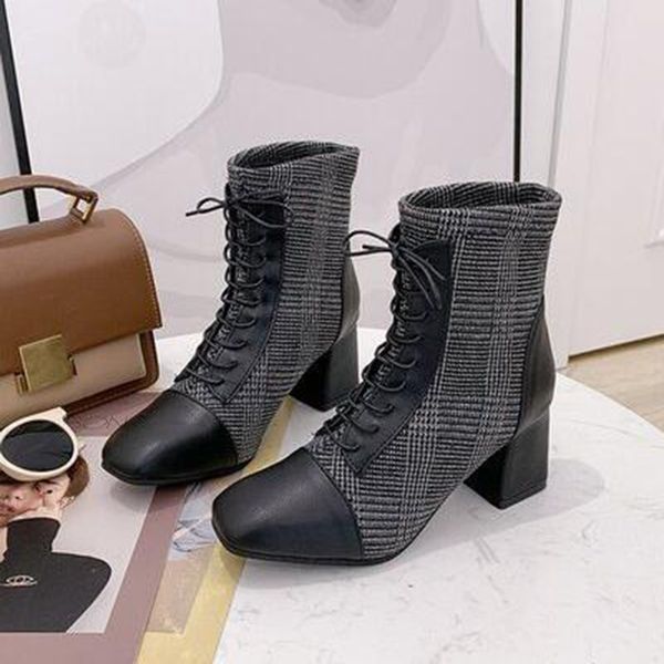 women shoes woman fashion root lattice 2019 winter new suede lace square ankle boots x316 mx200324, Black
women shoes woman fashion root lattice 2019 winter new suede lace square ankle boots x316 mx200324, Black