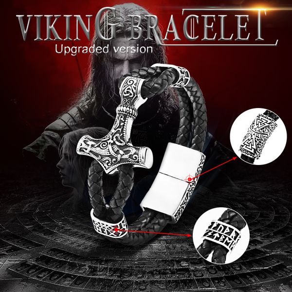 316l stainless steel wholesale price punk leather bracelets nordic viking jewelry for man drop shipping fashion jewelry lbc-l052, Black
316l stainless steel wholesale price punk leather bracelets nordic viking jewelry for man drop shipping fashion jewelry lbc-l052, Black