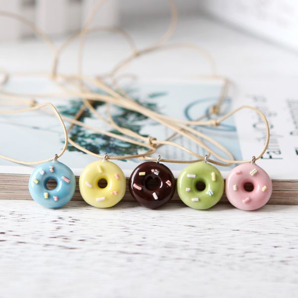 new cartoon ceramic donut small fresh pendant necklaces leather rope chains for women girlfriend fashion simple jewelry gift, Silver
new cartoon ceramic donut small fresh pendant necklaces leather rope chains for women girlfriend fashion simple jewelry gift, Silver