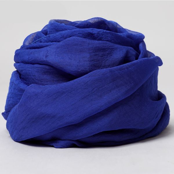 

sapphire blue scarf women autumn and winter versatile pure color gauze square thin long winter warmth scarves
