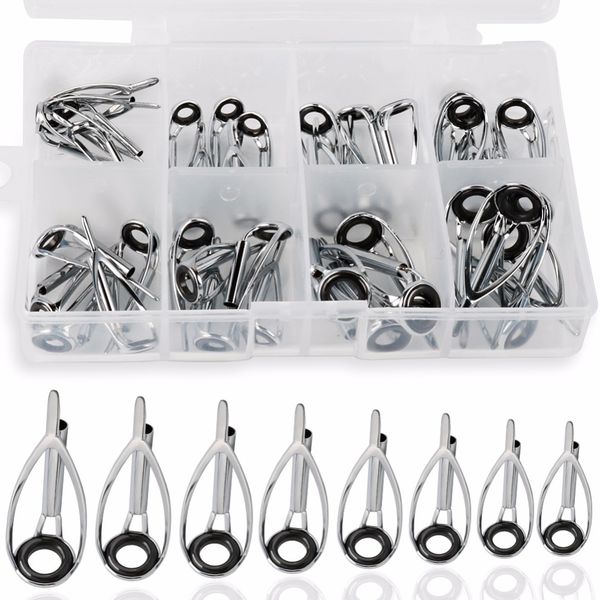 sougayilang 40pcs/box fishing rod rings 8 sizes pesca ceramic stainless steel fishing rod guide ring set eye fishing rod tool
sougayilang 40pcs/box fishing rod rings 8 sizes pesca ceramic stainless steel fishing rod guide ring set eye fishing rod tool