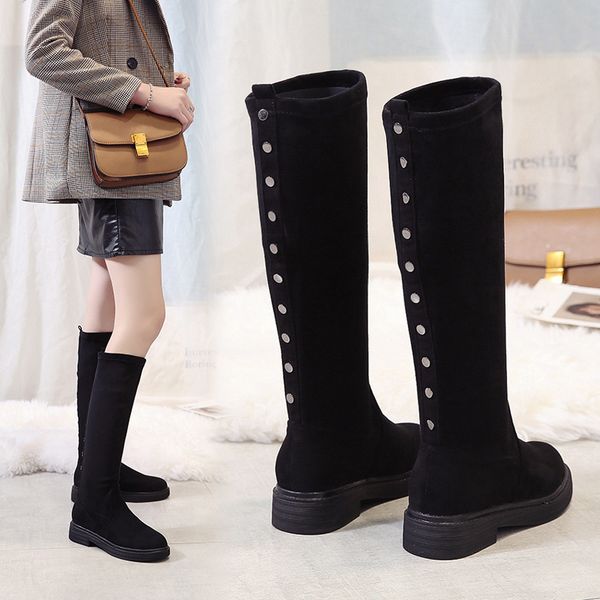 shoes lace up boots rivets thigh high heels high booties ladies round toe winter footwear autumn over-the-knee rubber, Black
shoes lace up boots rivets thigh high heels high booties ladies round toe winter footwear autumn over-the-knee rubber, Black