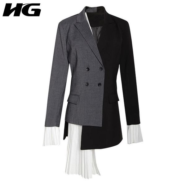 hg irregular splice ruffle hit color blazer personality three quarter sleeve women clothes 2019 loose fashion autumn wld1526, White;black
hg irregular splice ruffle hit color blazer personality three quarter sleeve women clothes 2019 loose fashion autumn wld1526, White;black