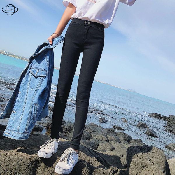 womens leggings spring autumn female trousers clothing long pants solid color small feet button ladies pants clothes h35, Black
womens leggings spring autumn female trousers clothing long pants solid color small feet button ladies pants clothes h35, Black