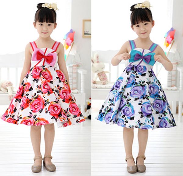 kids magenta flower girls dress casual summer birthday party full dresses 2-12y, Red;yellow
kids magenta flower girls dress casual summer birthday party full dresses 2-12y, Red;yellow