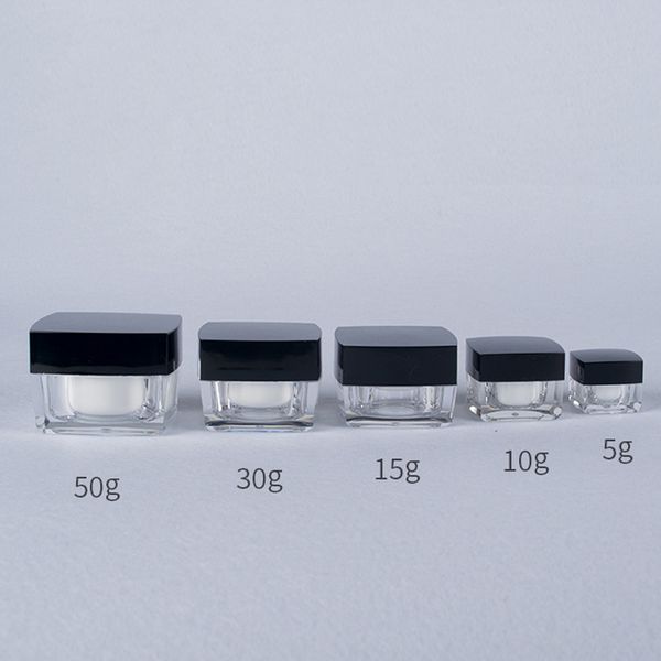 5g/10g/15g/30g/50g clear cream pot with black lid square acrylic cosmetic container sample jar packaging bottle
5g/10g/15g/30g/50g clear cream pot with black lid square acrylic cosmetic container sample jar packaging bottle