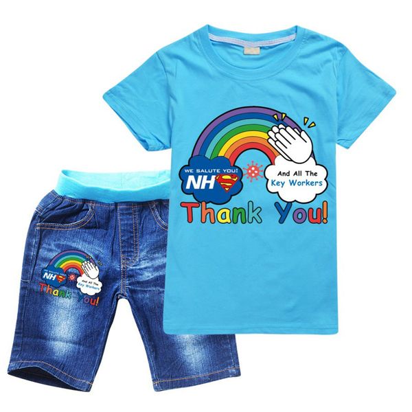 boys girls thankyou rainbow printed casual short sleeve t-shirt and short jeans tee fashion cool jeans pants outfits, Gray
boys girls thankyou rainbow printed casual short sleeve t-shirt and short jeans tee fashion cool jeans pants outfits, Gray