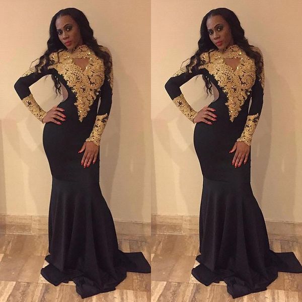 new arrival black tight prom dresses keyhole front gold appliques lace long sleeves mermaid evening gowns elegant south african 2019 prom
new arrival black tight prom dresses keyhole front gold appliques lace long sleeves mermaid evening gowns elegant south african 2019 prom