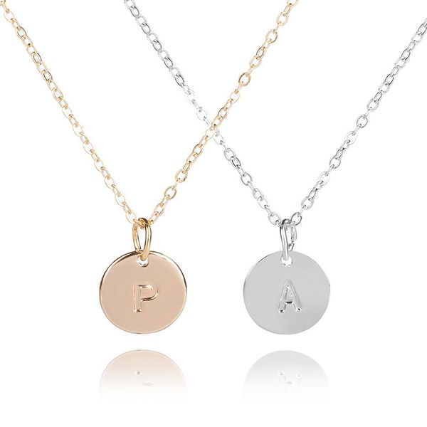 family 26 letters simple golden wedding new alloy clavicular chain silvery friends round 1pc pendant necklace gifts, Silver
family 26 letters simple golden wedding new alloy clavicular chain silvery friends round 1pc pendant necklace gifts, Silver