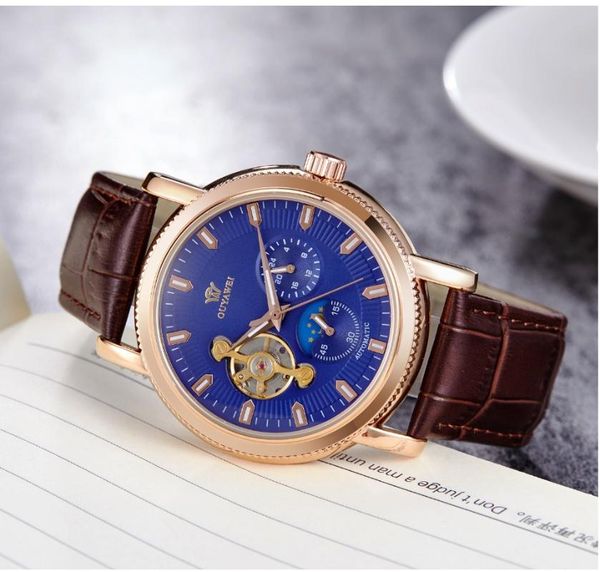 gold automatic mechanical men's wristwatch moon phase fashion waterproof self winding man watch bracelet clock, Slivery;brown
gold automatic mechanical men's wristwatch moon phase fashion waterproof self winding man watch bracelet clock, Slivery;brown