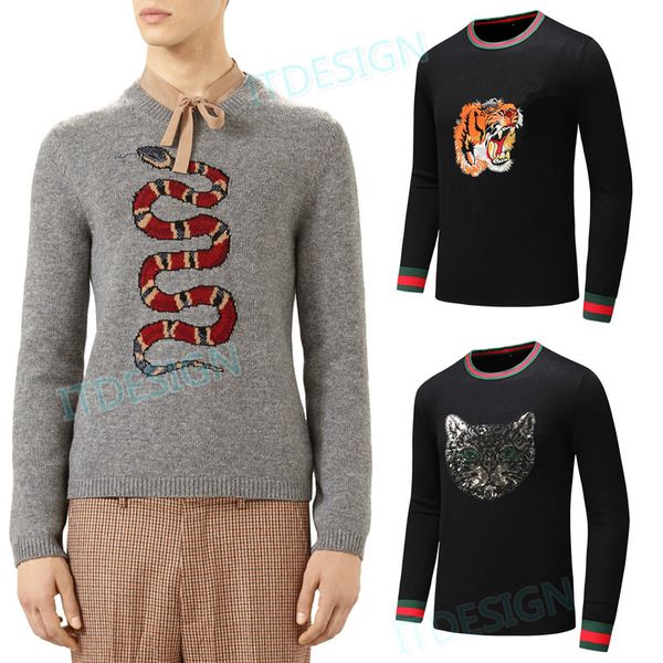 men's tiger patch embroidery wool crew neck sweater pullover european and american style popular design knitwear man, White;black
men's tiger patch embroidery wool crew neck sweater pullover european and american style popular design knitwear man, White;black