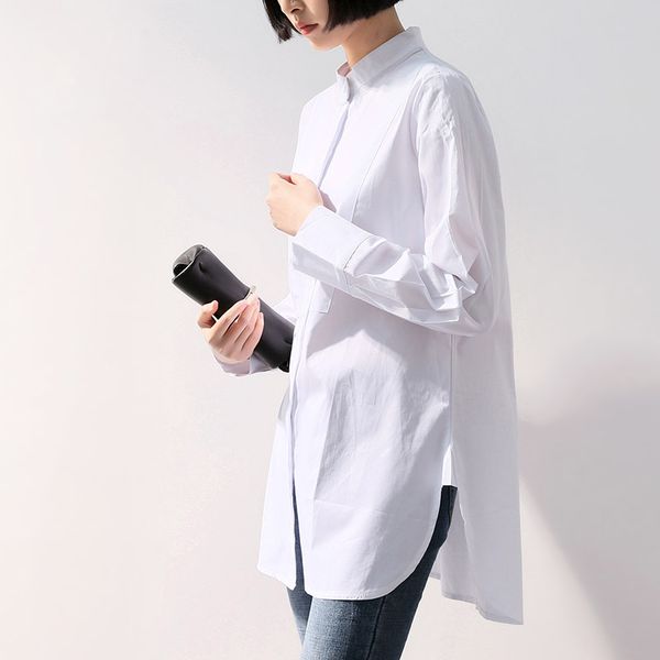 women shirt stand collar white for female spring new in curve hem patchwork long sleeve stand collar large plus size blouse
women shirt stand collar white for female spring new in curve hem patchwork long sleeve stand collar large plus size blouse