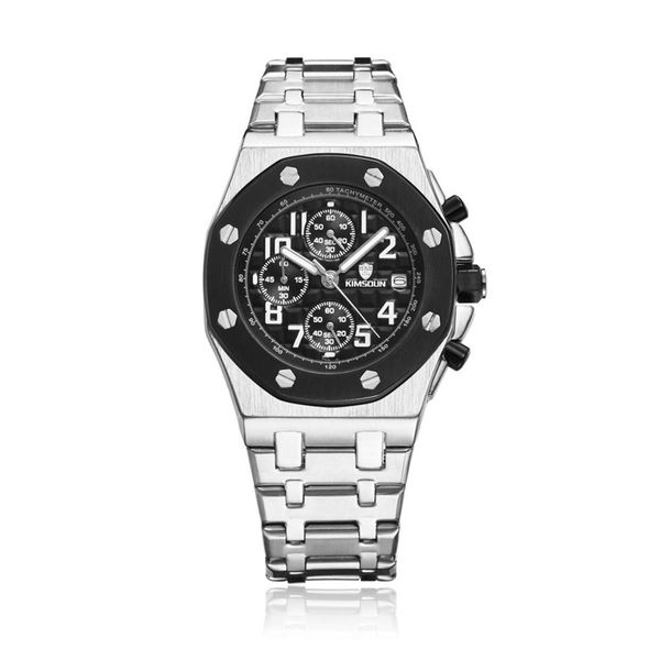 men sport watches kimsdun reloj hombre men's quartz watch full steel watch male waterproof chronograph wristwatch, Slivery;brown
men sport watches kimsdun reloj hombre men's quartz watch full steel watch male waterproof chronograph wristwatch, Slivery;brown