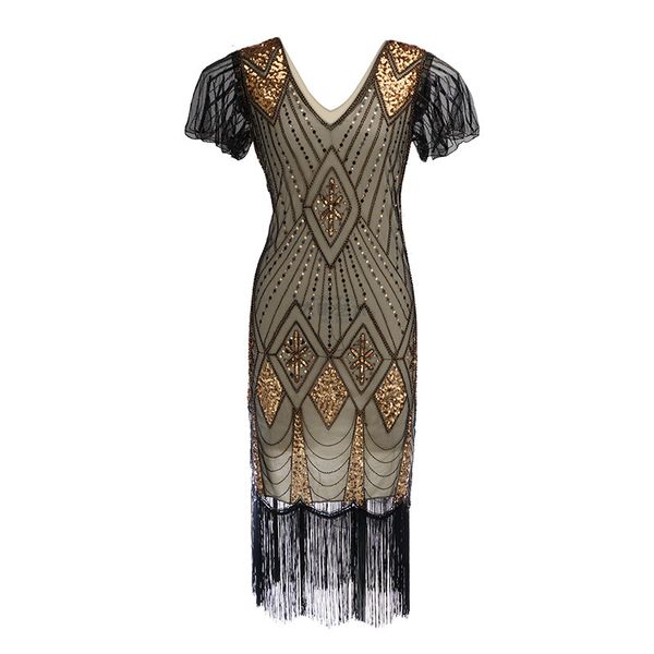 embellished beaded sequin dress robe vestidos women 1920s flapper dress vintage v neck butterfly sleeve long great gatsby dress, Black;gray
embellished beaded sequin dress robe vestidos women 1920s flapper dress vintage v neck butterfly sleeve long great gatsby dress, Black;gray