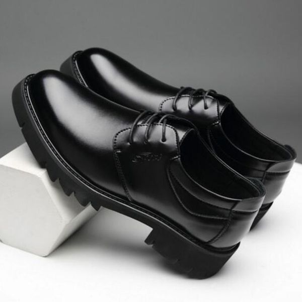 men spring autumn wear leather shoes flats height increasing waterproof thicken bottom leather shoes breathable non-slip, Black
men spring autumn wear leather shoes flats height increasing waterproof thicken bottom leather shoes breathable non-slip, Black