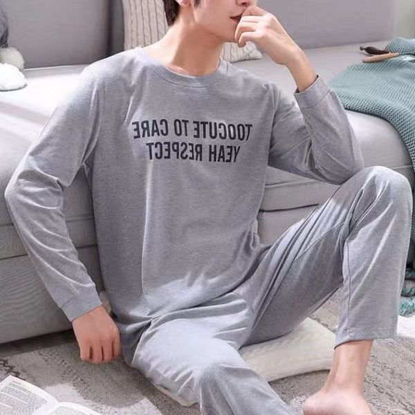 men's sleepwear monerffi 2021 spring men pajamas sets long sleeve o neck letter print t shirt and pants sleeping loose homewear, Black;brown
men's sleepwear monerffi 2021 spring men pajamas sets long sleeve o neck letter print t shirt and pants sleeping loose homewear, Black;brown