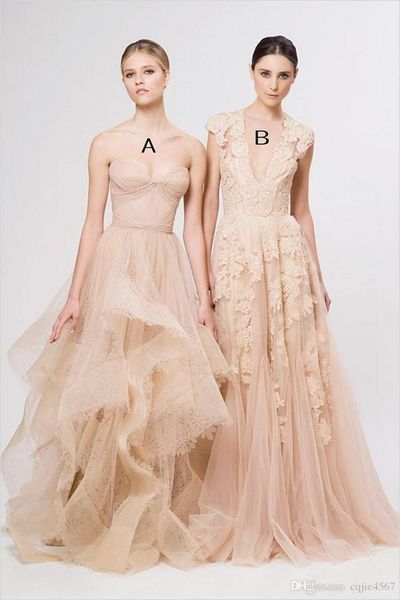 vintage wedding dresses cap sleeve lace 2018 new champagne ruffles beach wedding gowns deep v neck reem acra bridal gowns vestidos de novia, White
vintage wedding dresses cap sleeve lace 2018 new champagne ruffles beach wedding gowns deep v neck reem acra bridal gowns vestidos de novia, White