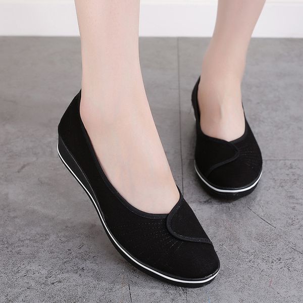 new canvas shoes solid women platform casual shoes women flat bottom feminino 2020 new, Black