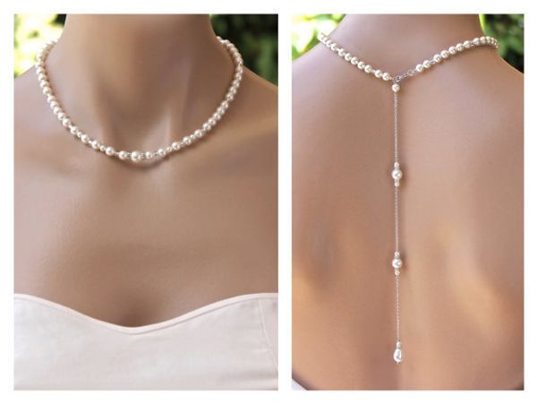 full pearl necklace tassel blank back chain jewelry for women party wedding backless dress accessories, Silver
full pearl necklace tassel blank back chain jewelry for women party wedding backless dress accessories, Silver