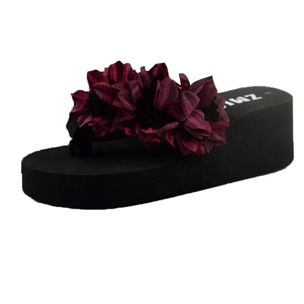 women summer flip flops slippers muffin wedge increase tall flower beach sandals slides home bathroom non-slip shoes females a40, Black
women summer flip flops slippers muffin wedge increase tall flower beach sandals slides home bathroom non-slip shoes females a40, Black