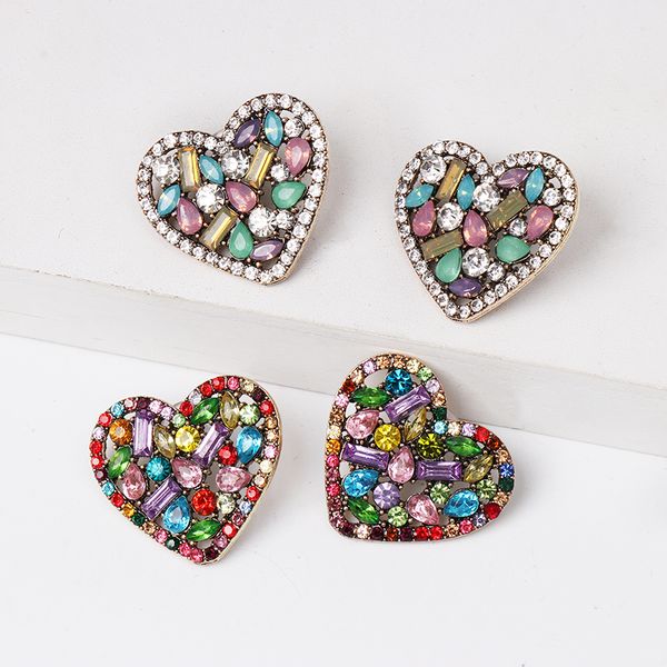 jujia hand made beads heart statement stud earrings crystal dangle earrings for women, Silver
jujia hand made beads heart statement stud earrings crystal dangle earrings for women, Silver
