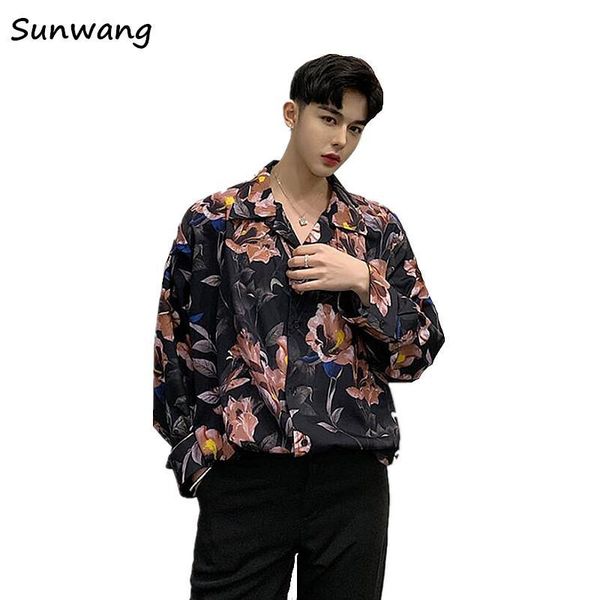 sunwnag 2019 новое поступление для мужчин модный бренд летние листья цветок печати свободные рубашка с длинным рукавом мужской гавайский сти, White;black 
sunwnag 2019 новое поступление для мужчин модный бренд летние листья цветок печати свободные рубашка с длинным рукавом мужской гавайский сти, White;black