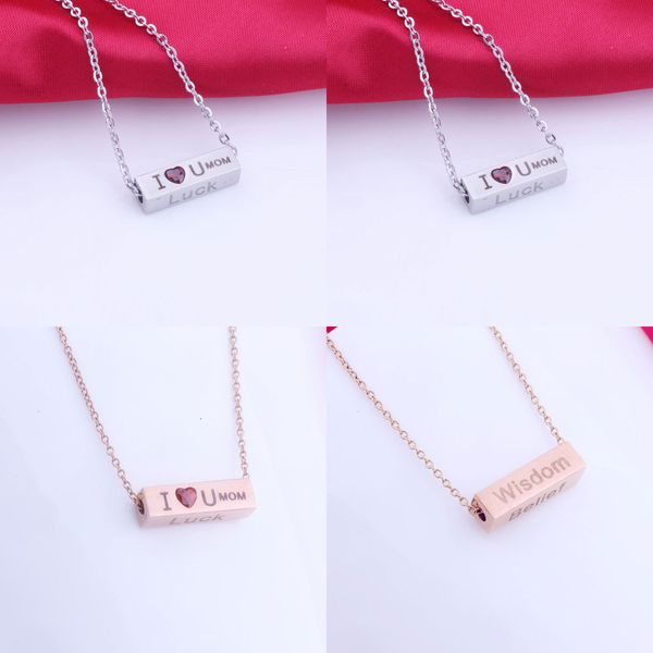 925 сталь любовь мама ожерелья стерлингового серебра натуральный камень подвески беременность ожерелье аксессуары ювелирные изделия, Silver