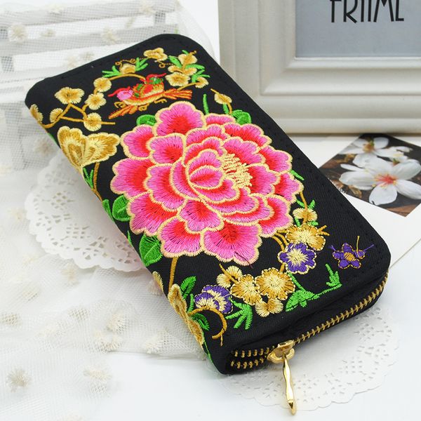 new women flower embroidered wallet purse handmade ethnic flowers embroidery fashion women long wallet phone handbag, Red;black
new women flower embroidered wallet purse handmade ethnic flowers embroidery fashion women long wallet phone handbag, Red;black