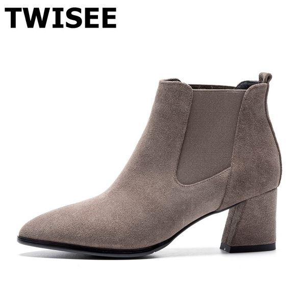 women ankle boots platform cow suede new style pumps zapatos mujer warm point toe woman party shoes comfort fashion, Black
women ankle boots platform cow suede new style pumps zapatos mujer warm point toe woman party shoes comfort fashion, Black
