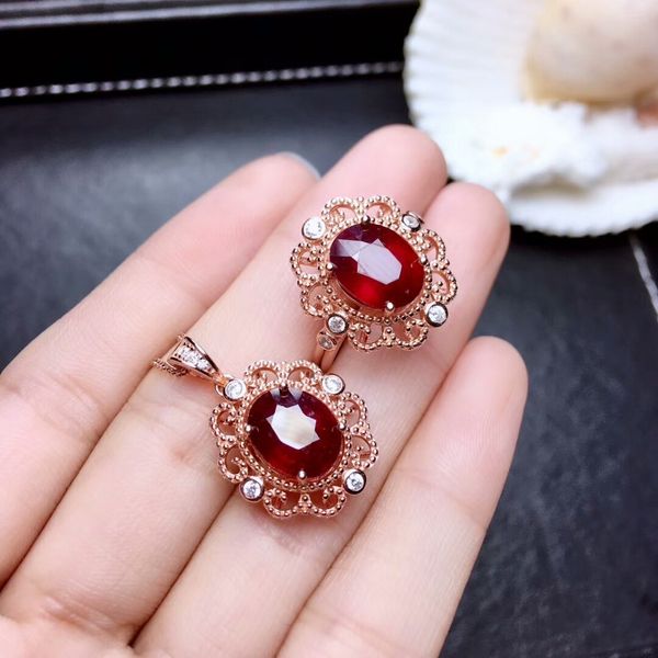 meibapj natural ruby gemstone flower sets 925 pure silver earrings pendant necklace 2 suits fine wedding jewelry sets for women, Black
meibapj natural ruby gemstone flower sets 925 pure silver earrings pendant necklace 2 suits fine wedding jewelry sets for women, Black