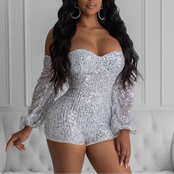 strapless long sleeve sequined rompers womens jumpsuit summer 2019 off shoulder short jumpsuit club outfits sequin overlla, Black;white
strapless long sleeve sequined rompers womens jumpsuit summer 2019 off shoulder short jumpsuit club outfits sequin overlla, Black;white