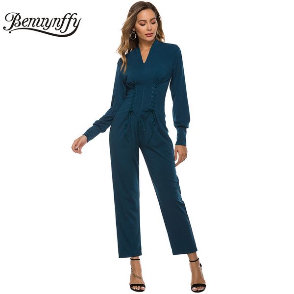 benuynffy solid v-neck long sleeve women elegant jumpsuit 2020 spring fashion lace up office lady high waist jumpsuits, Black;white
benuynffy solid v-neck long sleeve women elegant jumpsuit 2020 spring fashion lace up office lady high waist jumpsuits, Black;white